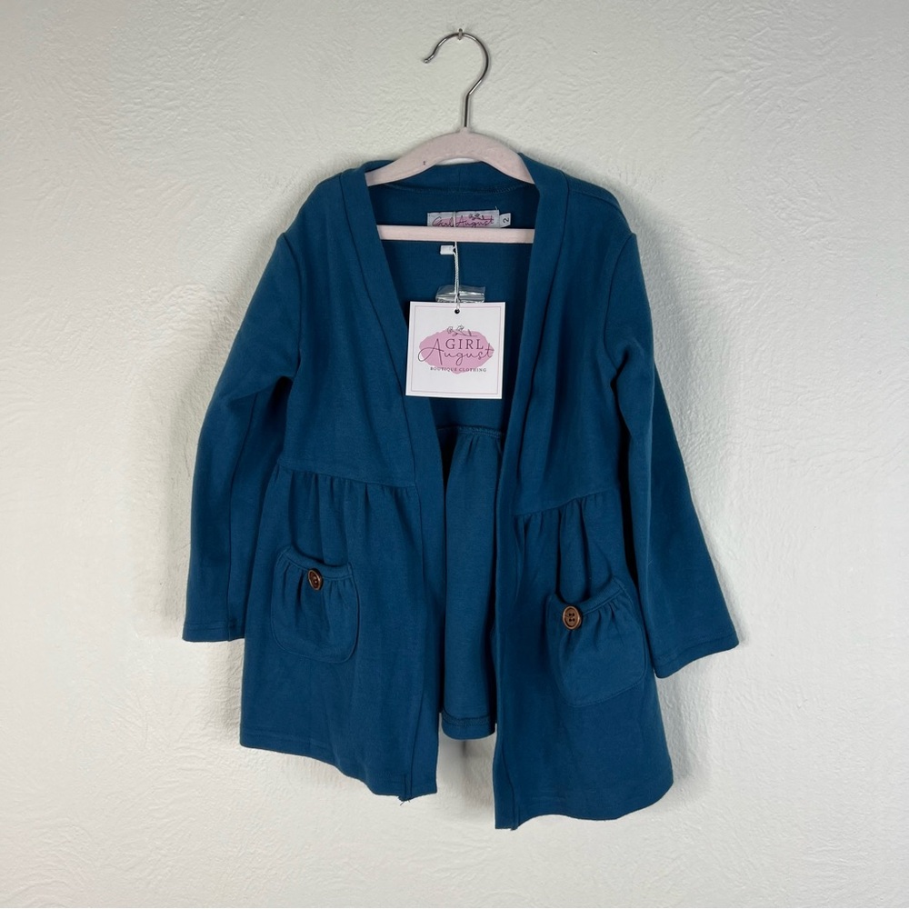 Girl August Girls size 2 Blue Cardigan Jacket NWT